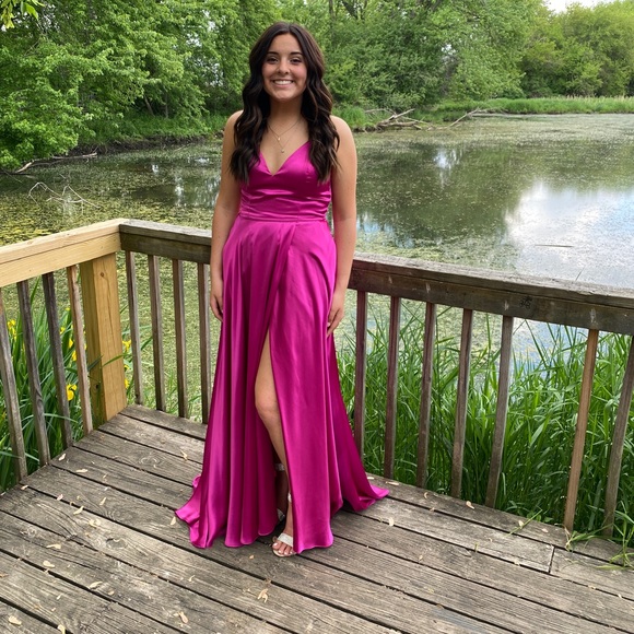 Magenta Prom Dress - Picture 3 of 5